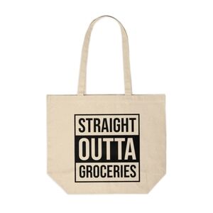 Straight Outta Groceries Custom Canvas Tote Bag